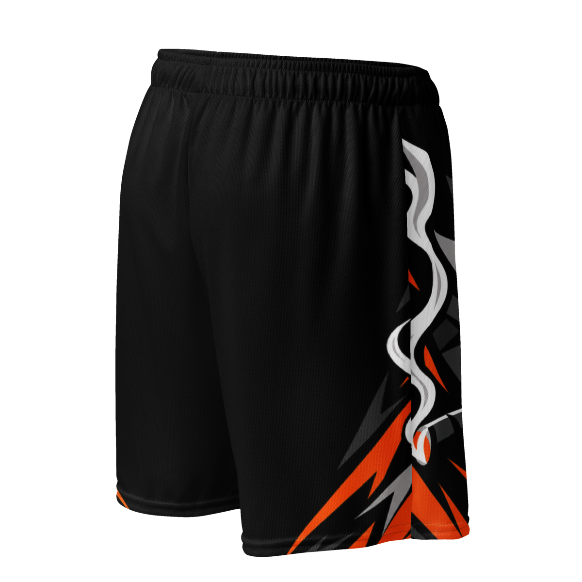 SMOKING GORILLAS - Crew Shorts 2026 – Rückansicht im schwarz-orangen Teamdesign