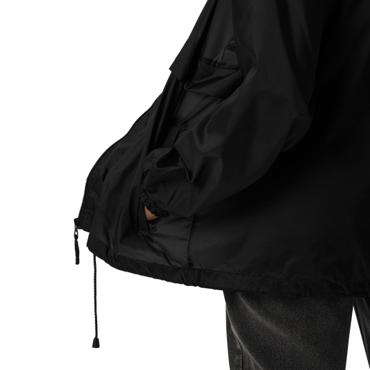 SMOKING GORILLAS - Sticklogo Windbreaker in Schwarz – Detailansicht