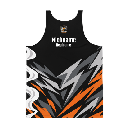SMOKING GORILLAS Crew Tank Top – Rückansicht mit Teamlogo und beispielhafter Personalisierung mit Nickname und Realname