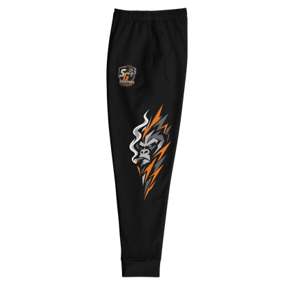 SMOKING GORILLAS - Crew Jogger 2026 – linke Ansicht im schwarz-orangen Teamdesign
