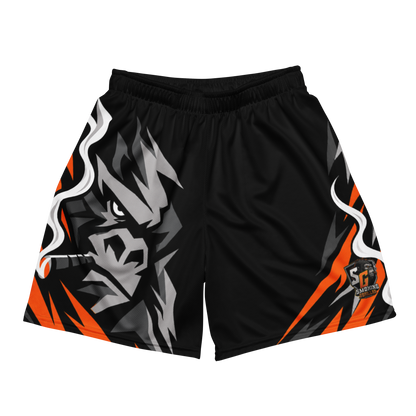SMOKING GORILLAS - Crew Shorts 2026 – Vorderansicht im schwarz-orangen Teamdesign