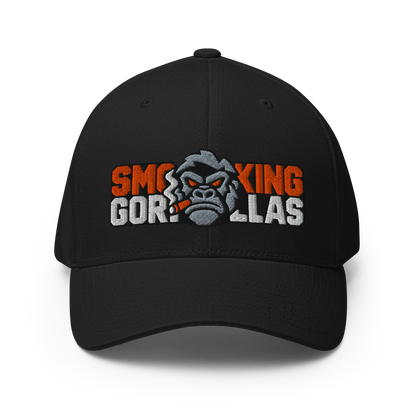 SMOKING GORILLAS - Flexfit Cap in Schwarz – Rückansicht