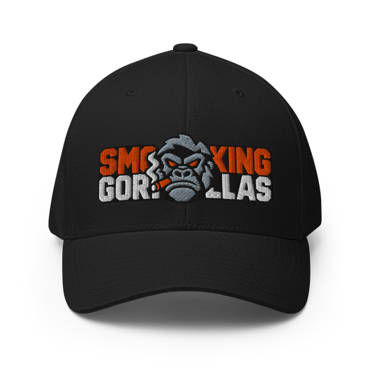 SMOKING GORILLAS - Flexfit Cap in Schwarz – Rückansicht