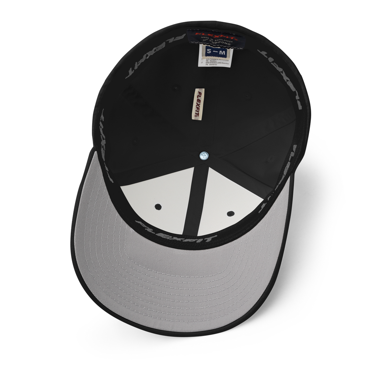 SMOKING GORILLAS - Flexfit Cap in Schwarz – Detailansicht