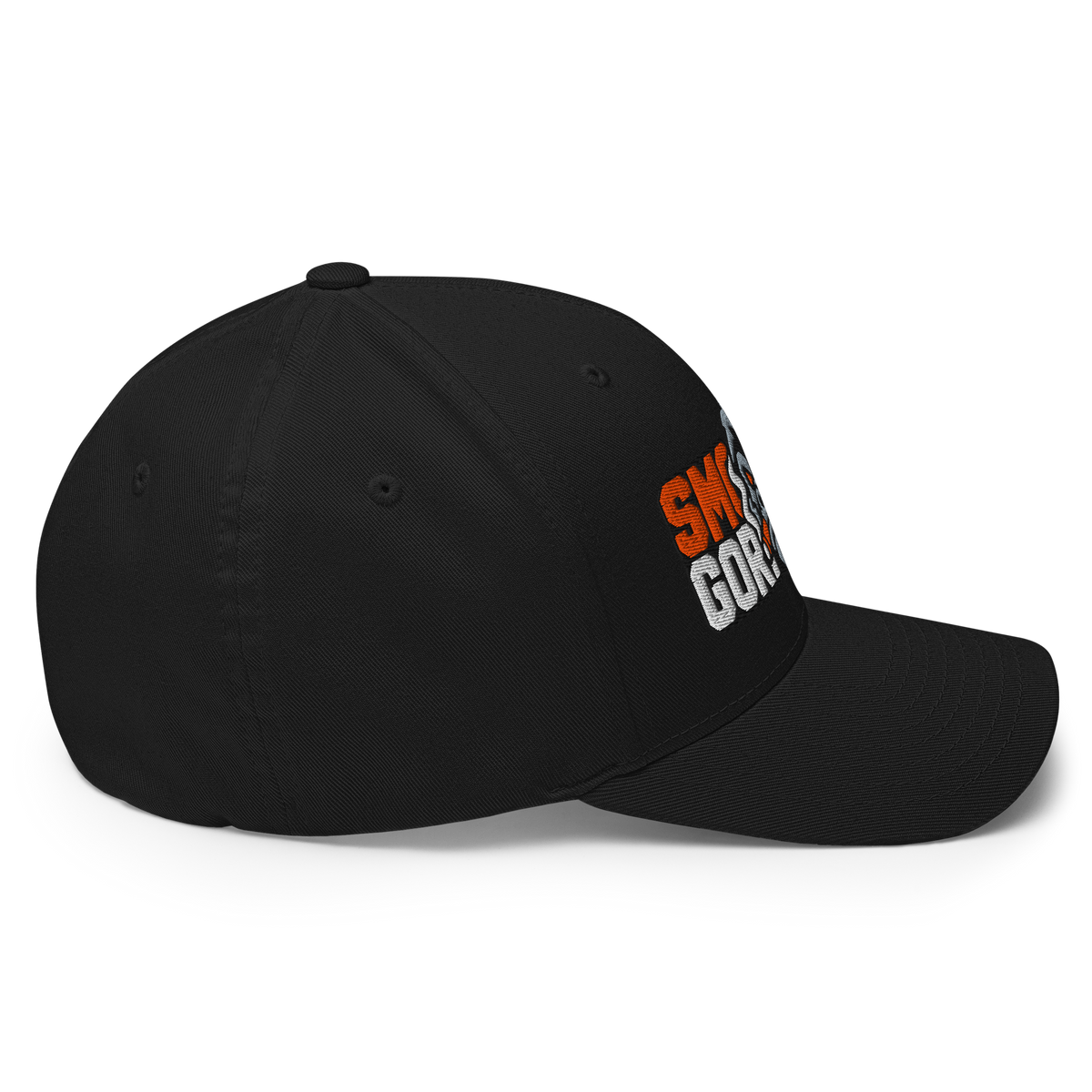 SMOKING GORILLAS - Flexfit Cap in Schwarz – Rückansicht