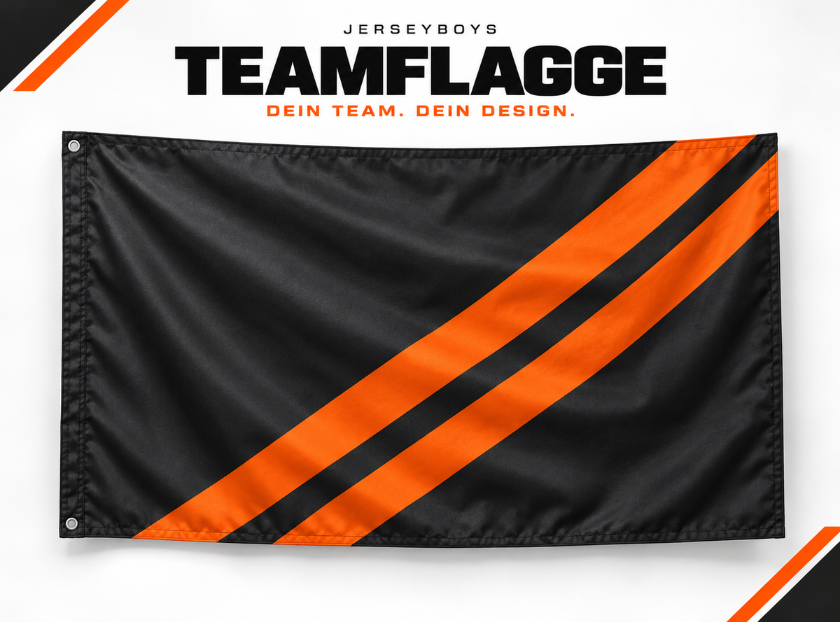 TEAM FLAG – JERSEYBOYS hero artwork in black and orange.
