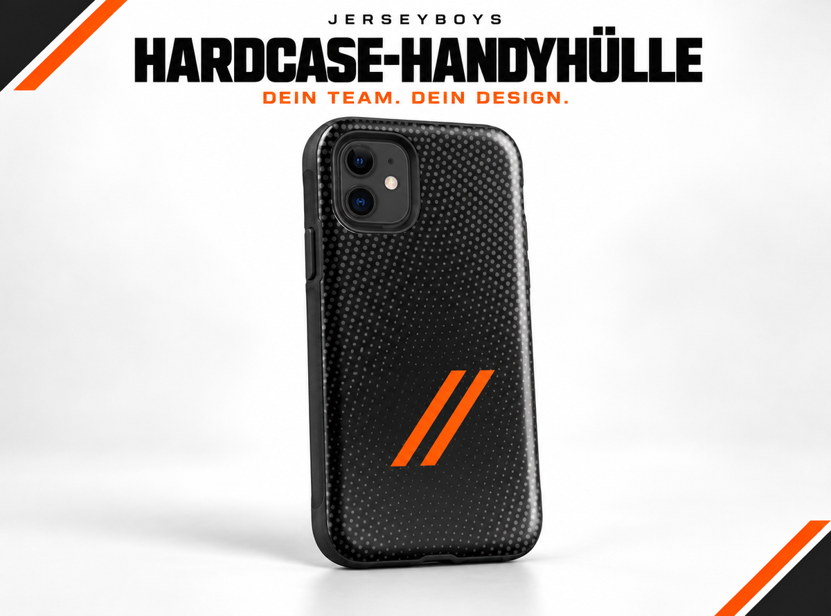 HARDCASE PHONE CASE – JERSEYBOYS hero artwork in black and orange.