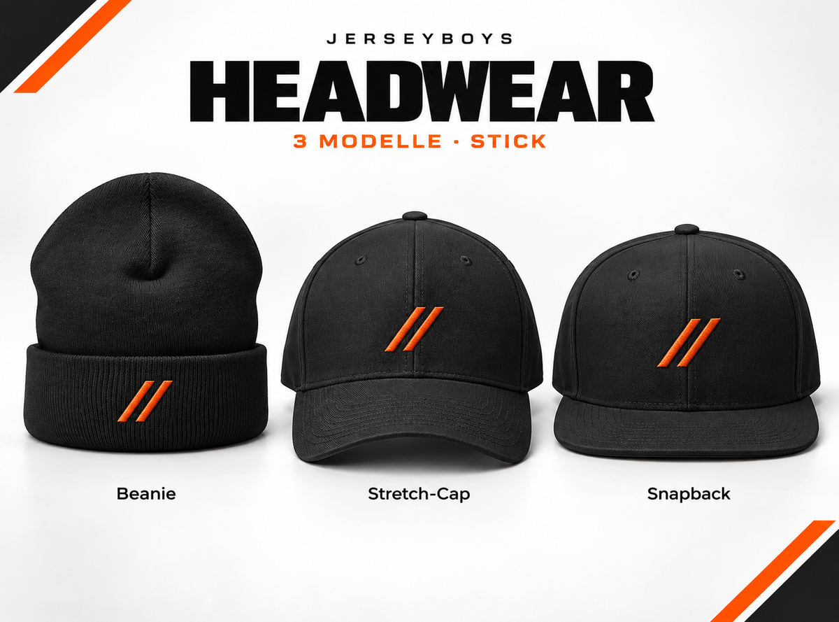 Headwear – overview with a beanie, stretch cap and snapback.