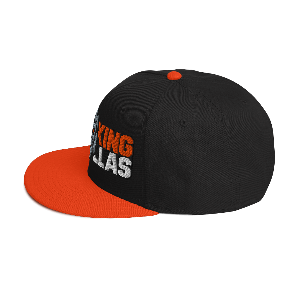 SMOKING GORILLAS - Snapback Cap in Schwarz/Orange – Seitenansicht links