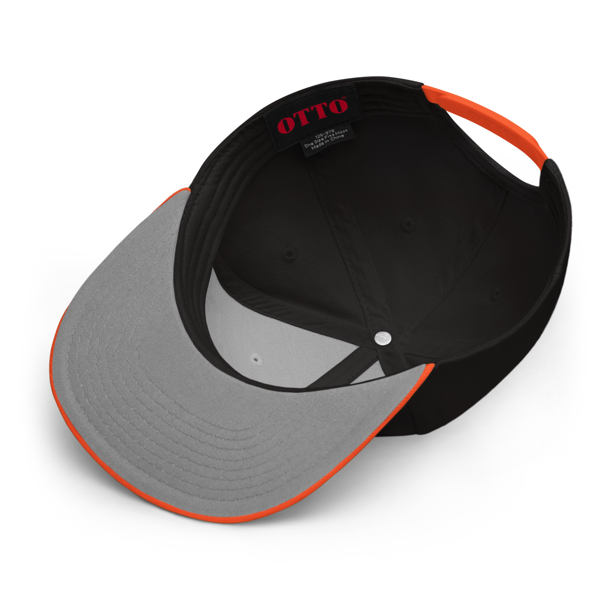 SMOKING GORILLAS - Snapback Cap in Schwarz/Orange – Detailansicht