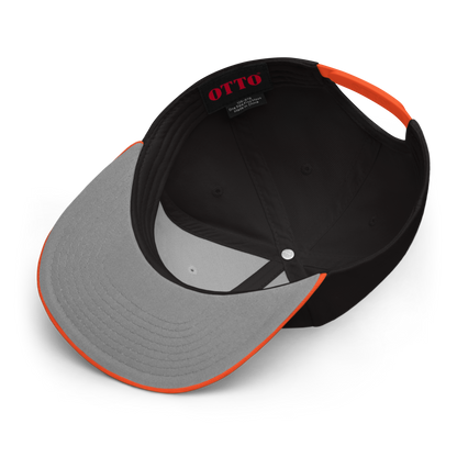 SMOKING GORILLAS - Snapback Cap in Schwarz/Orange – Detailansicht