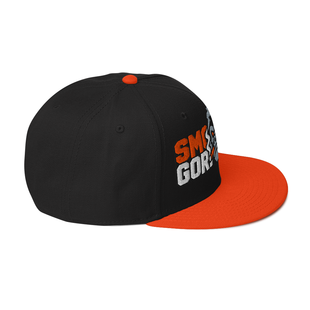 SMOKING GORILLAS - Snapback Cap in Schwarz/Orange – Seitenansicht rechts