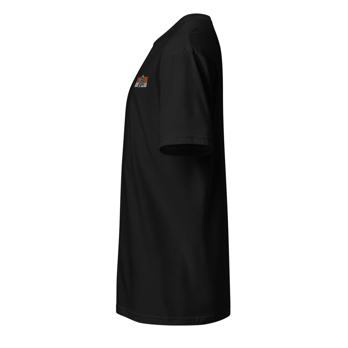 SMOKING GORILLAS - Sticklogo Shirt in Schwarz – Seitenansicht links