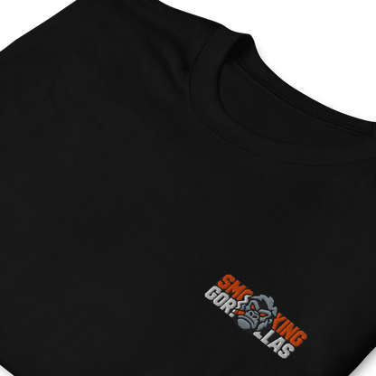 SMOKING GORILLAS - Sticklogo Shirt in Schwarz – Detailansicht