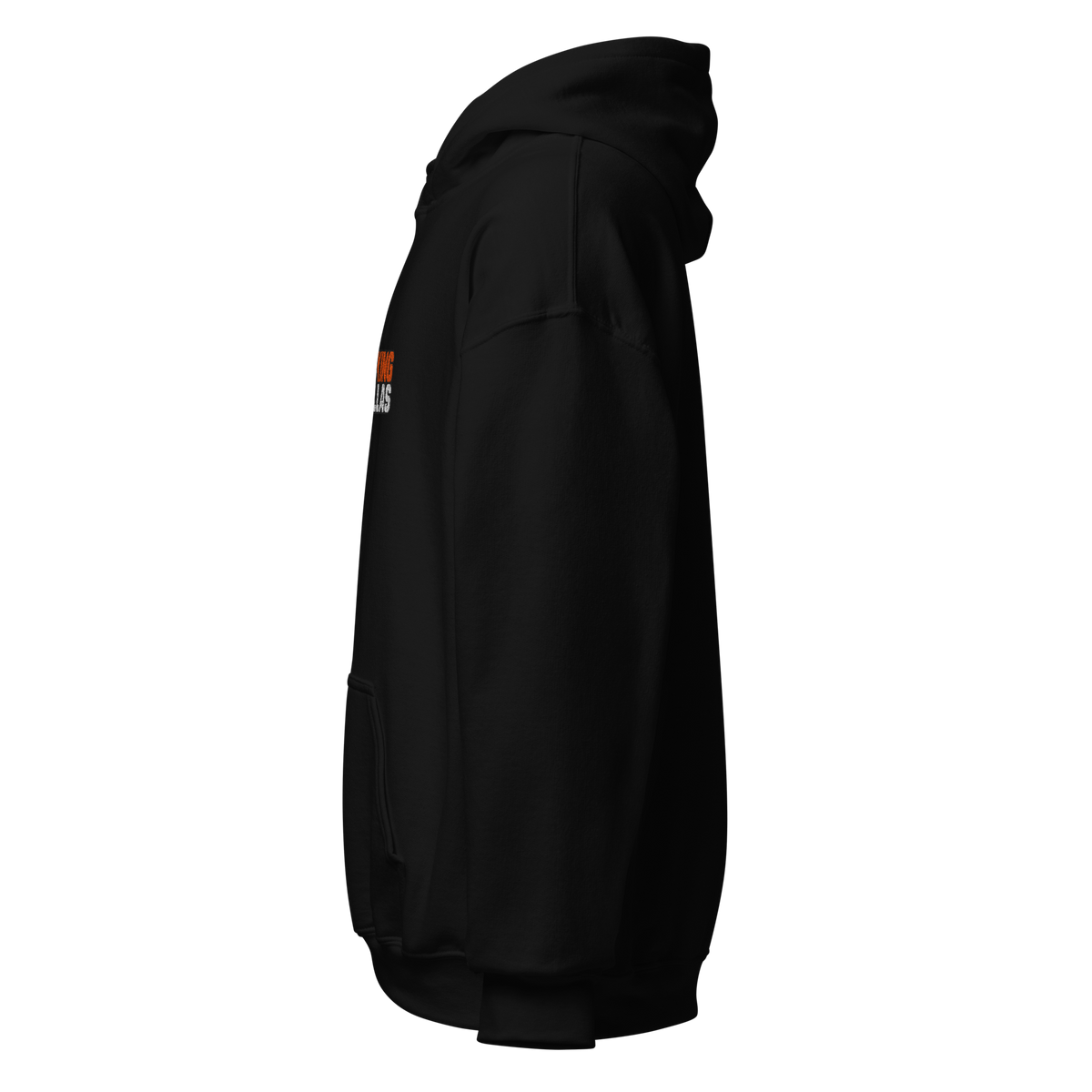 SMOKING GORILLAS - Sticklogo Hoodie in Schwarz – Seitenansicht links