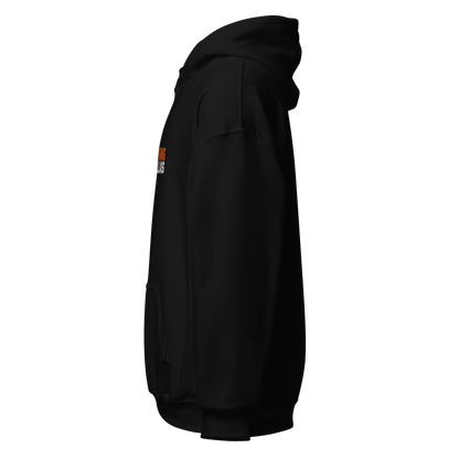 SMOKING GORILLAS - Sticklogo Hoodie in Schwarz – Seitenansicht links