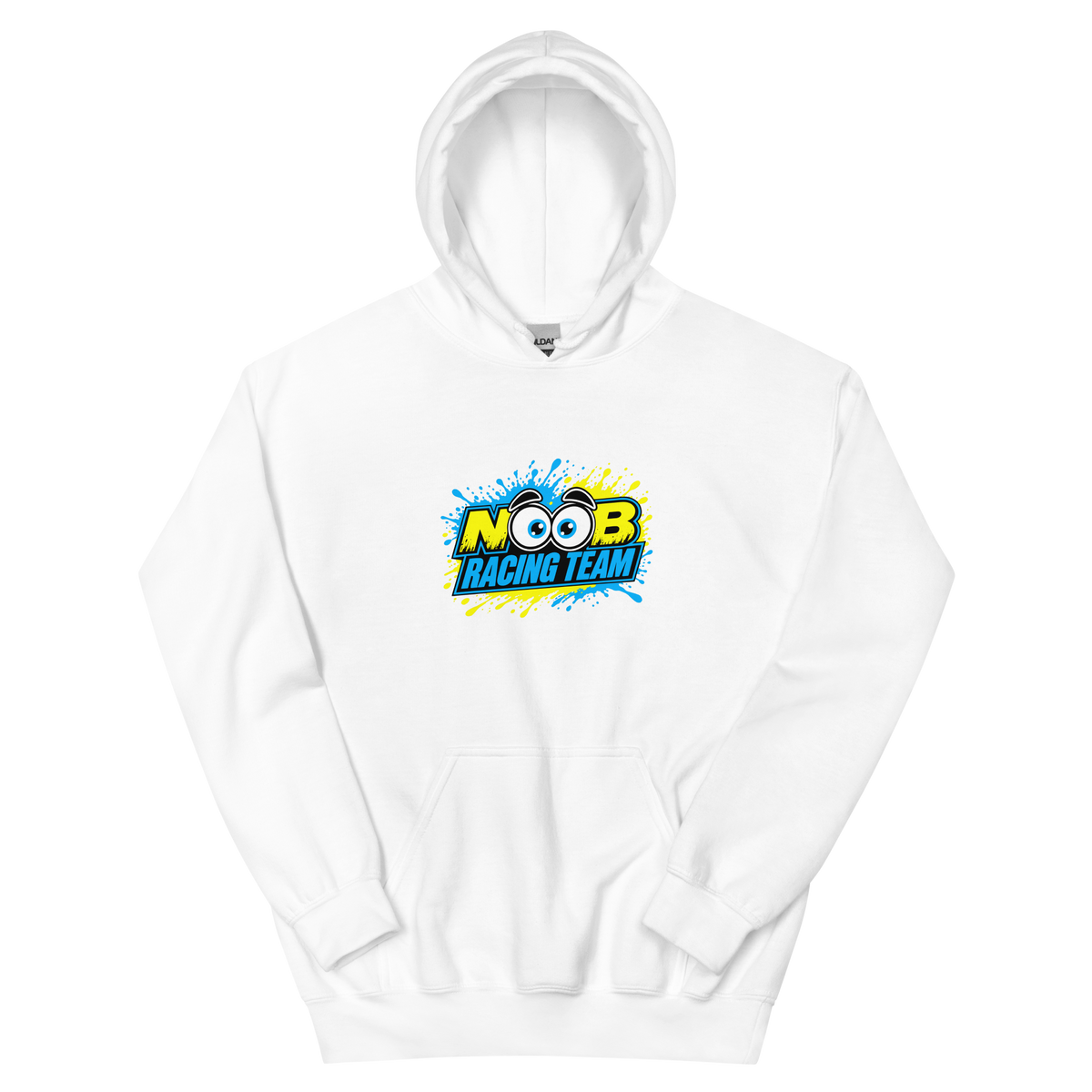 NOOB RACING TEAM Basic Hoodie 2026 – Weiß, Vorderansicht