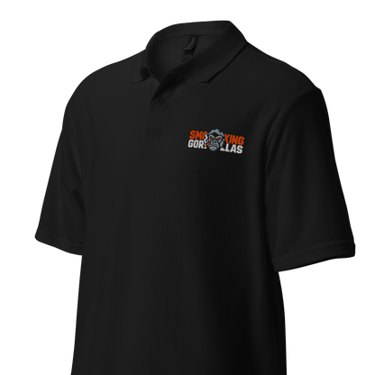 SMOKING GORILLAS - Sticklogo Poloshirt in Schwarz – Vorderansicht von links