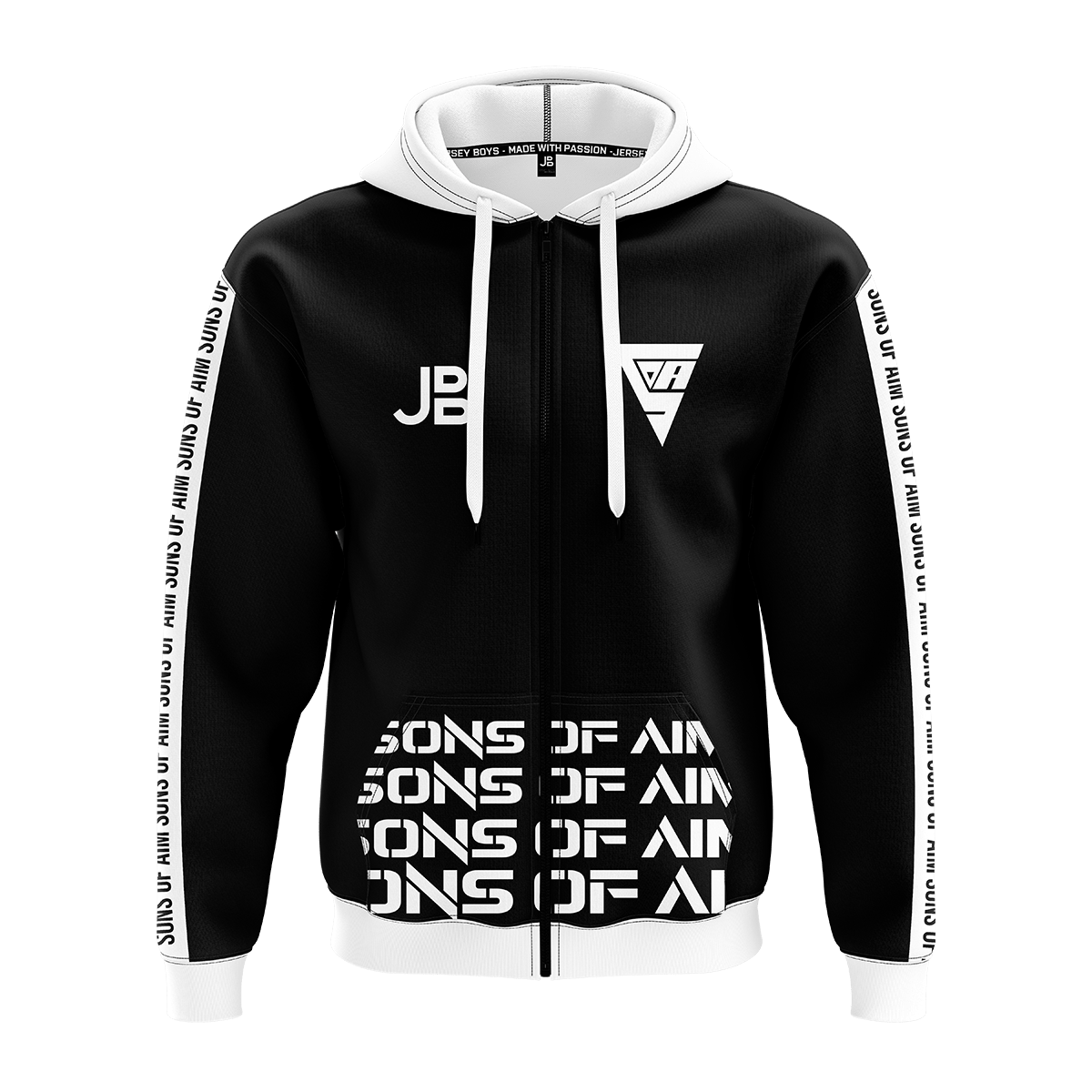 SONS OF AIM - Crew Zipper 2021 - White Black