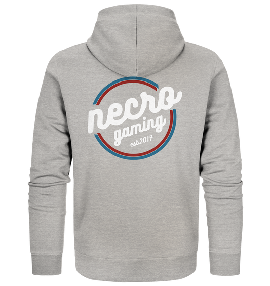 NECRO GAMING - RETRO WHITE - inkl. Backprint -  Basic Zipper
