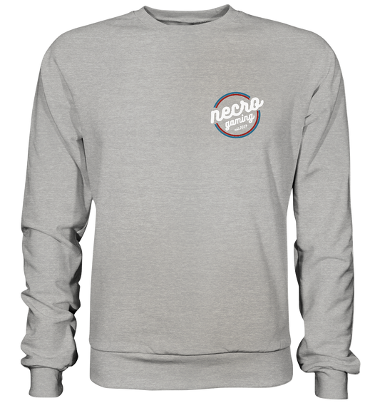 NECRO GAMING - RETRO WHITE - inkl. Backprint - Basic Sweatshirt